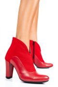 BOTINE ROSII PIELE NATURALA INTOARSA 7S7790