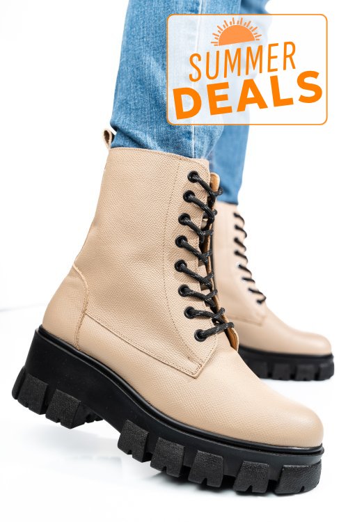 Ghete bej piele naturala 1s7755