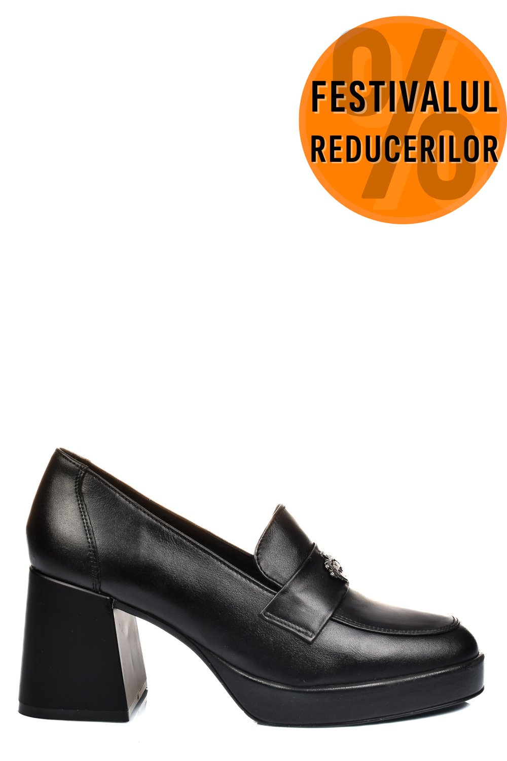 PANTOFI NEGRI PIELE NATURALA  251632NP