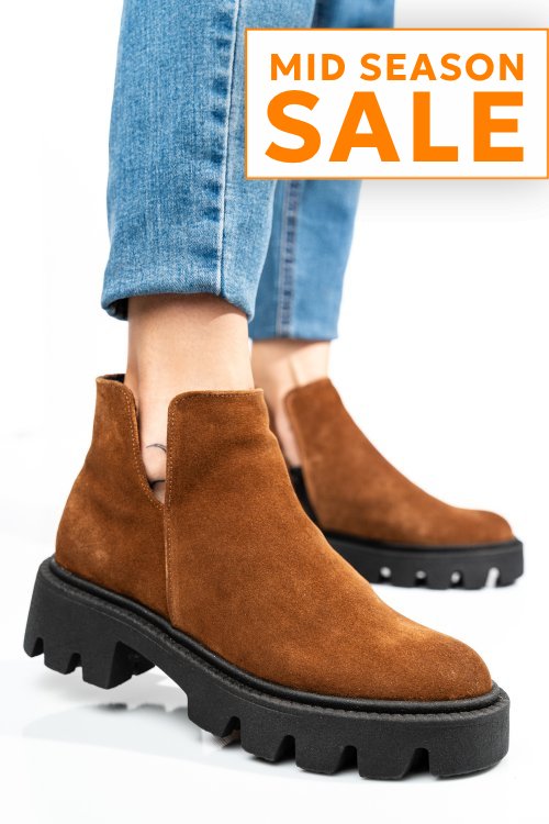 Ghete maro piele naturala intoarsa 0s7724