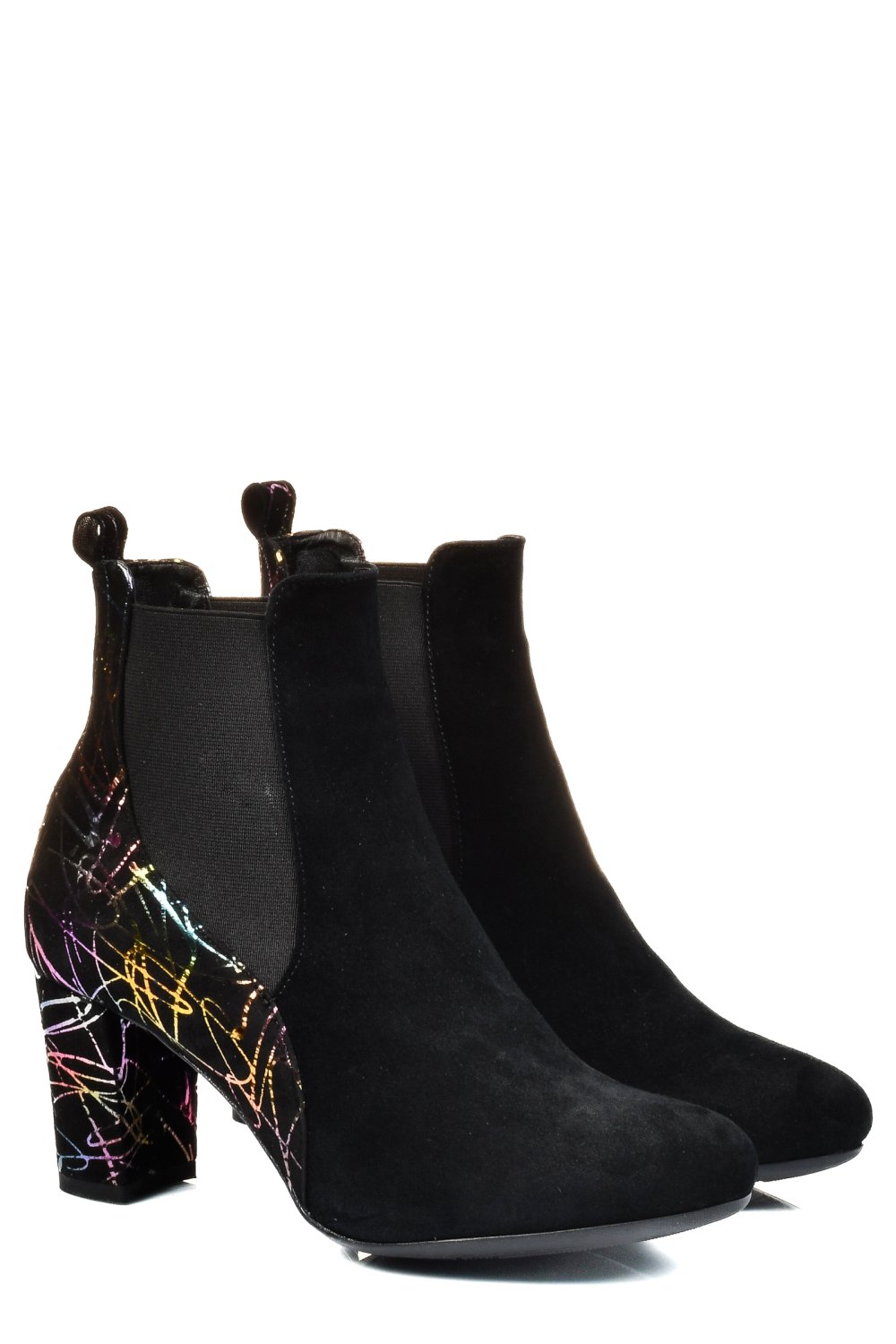 BOTINE DAMA PIELE NATURALA INTOARSA NEGRE COLOR 7S7770