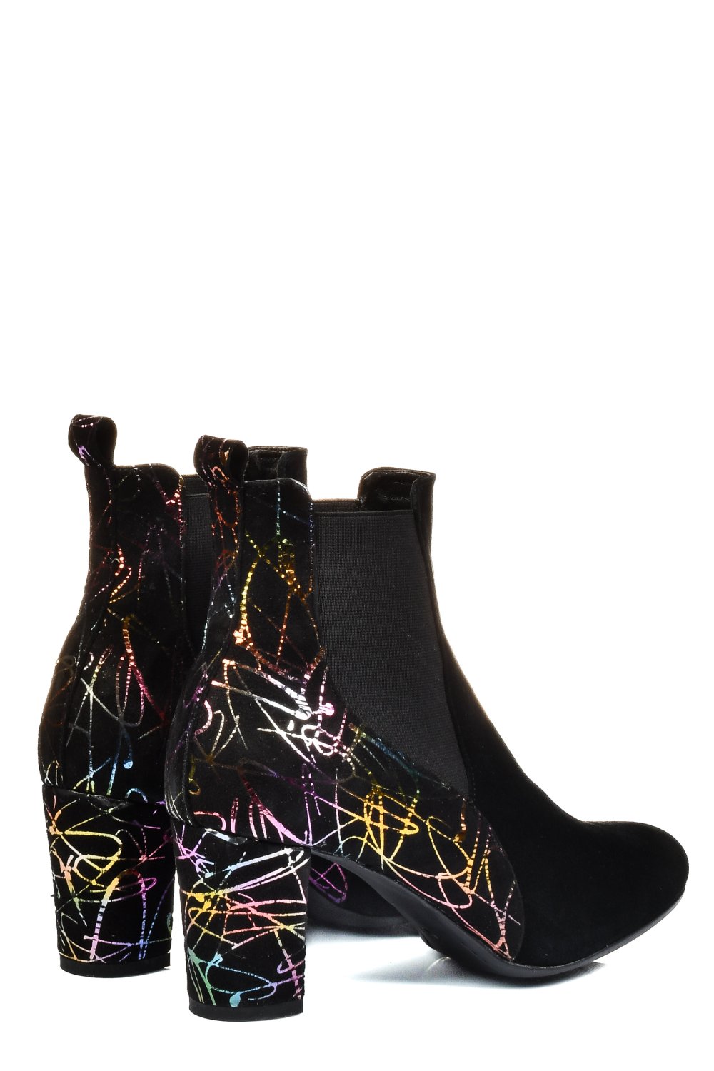 BOTINE DAMA PIELE NATURALA INTOARSA NEGRE COLOR 7S7770