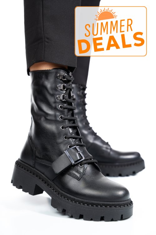 Ghete negre piele naturala 3s7772