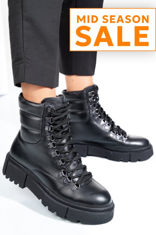 Ghete negre piele naturala 4s7762
