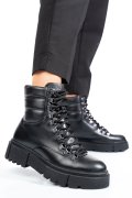 GHETE NEGRE PIELE NATURALA 4S7762