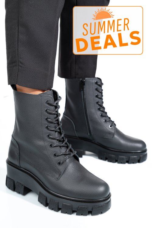 Ghete negre piele naturala 1s7755