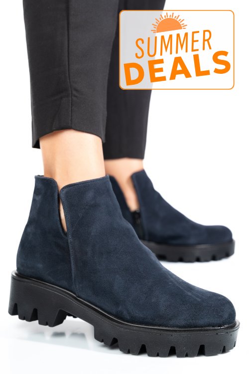 Ghete bleumarin piele naturala intoarsa 0s7724