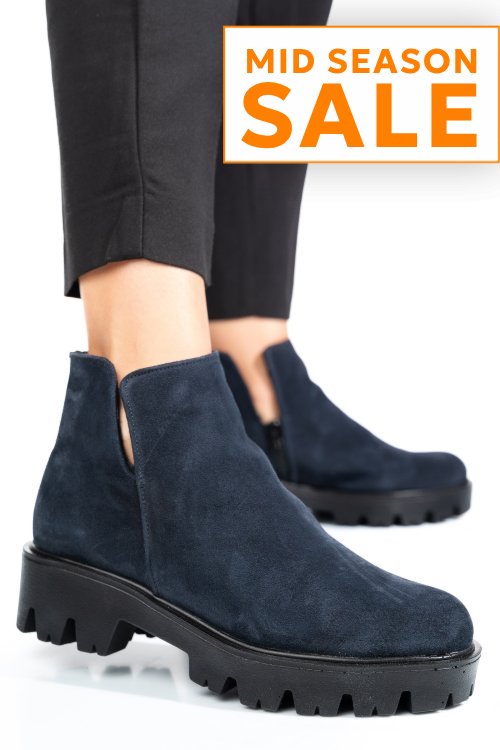 Ghete bleumarin piele naturala intoarsa 0s7724
