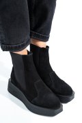 GHETE NEGRE PIELE NATURALA INTOARSA 2S7700