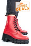 GHETE ROSII PIELE NATURALA 1S7755