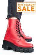 GHETE ROSII PIELE NATURALA 1S7755