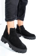 GHETE NEGRE PIELE NATURALA INTOARSA 0S7724