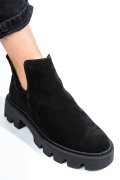 GHETE NEGRE PIELE NATURALA INTOARSA 0S7724