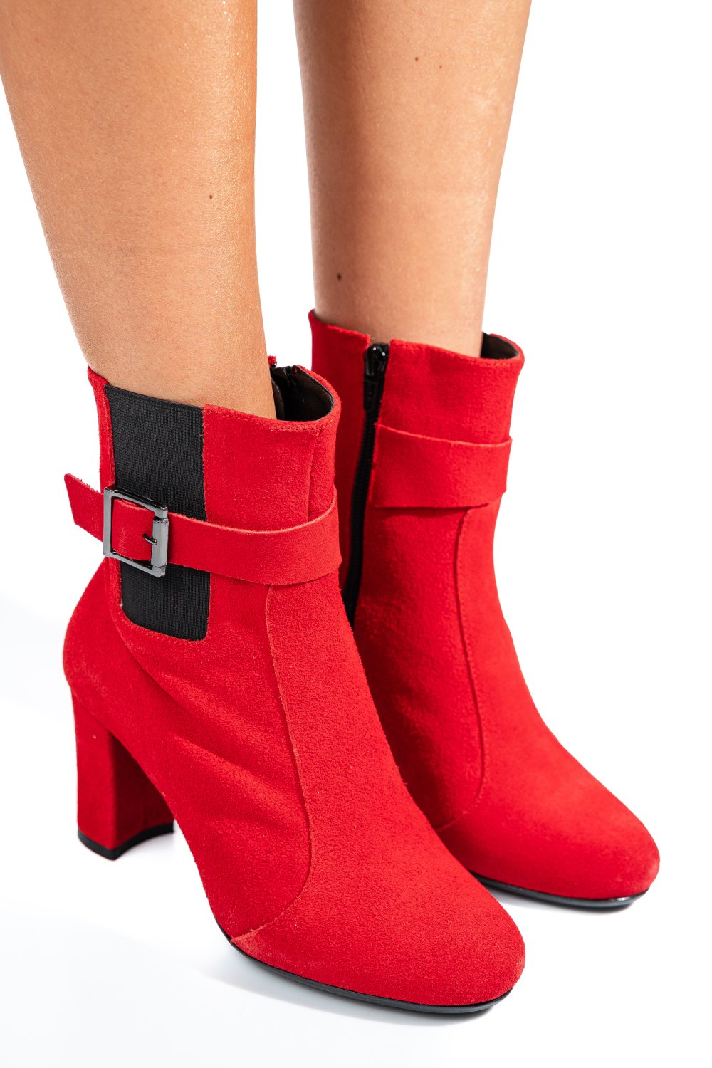 BOTINE DAMA PIELE NATURALA INTOARSA ROSII 7S7772