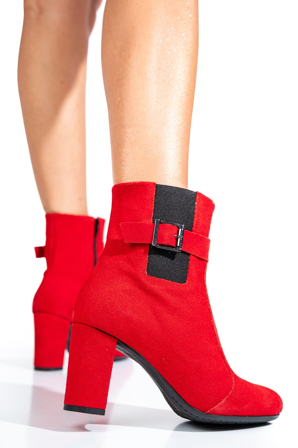 BOTINE DAMA PIELE NATURALA INTOARSA ROSII 7S7772