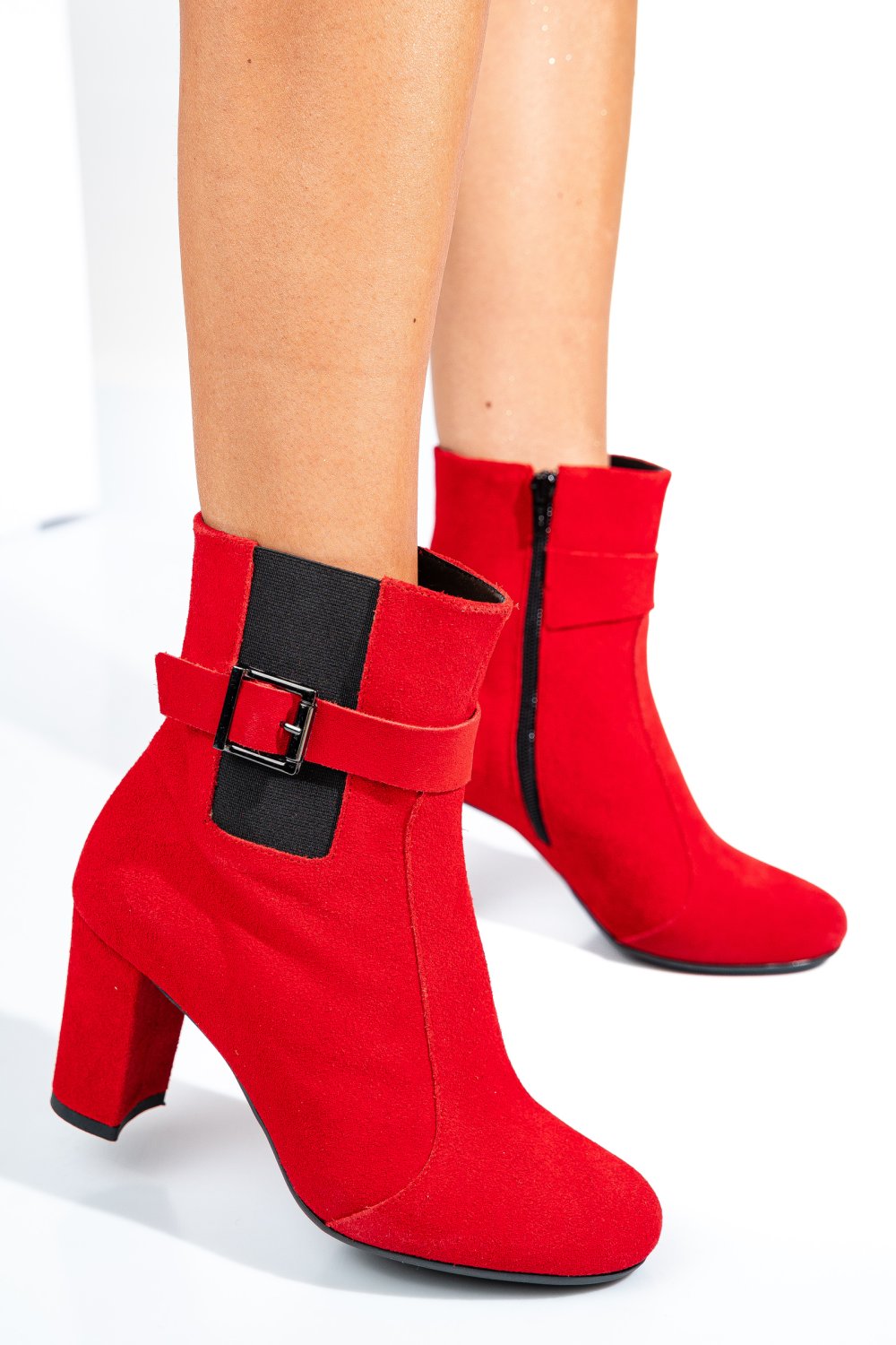 BOTINE DAMA PIELE NATURALA INTOARSA ROSII 7S7772