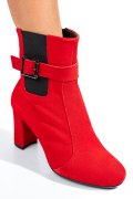 BOTINE DAMA PIELE NATURALA INTOARSA ROSII 7S7772