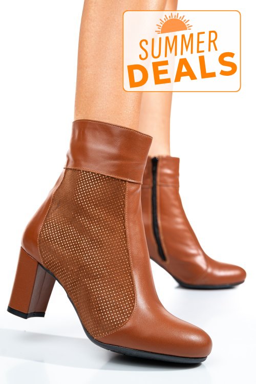 Botine dama piele naturala maro 7s7773