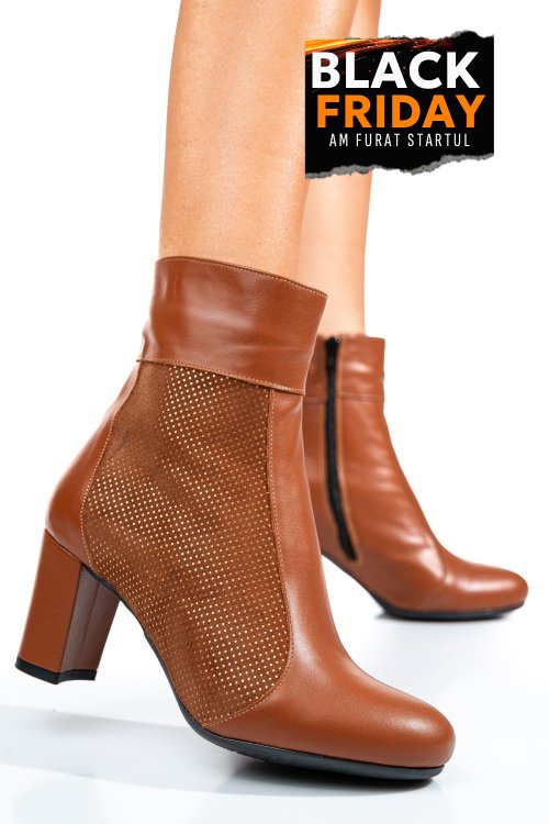 Botine dama piele naturala maro 7s7773