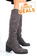 CIZME GRI PIELE NATURALA INTOARSA 8S7700