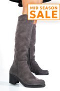 CIZME GRI PIELE NATURALA INTOARSA 8S7700