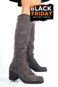 CIZME GRI PIELE NATURALA INTOARSA 8S7700