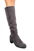 CIZME GRI PIELE NATURALA INTOARSA 8S7700