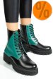 Ghete negru verde piele naturala 1s7731