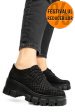 Pantofi negri cro piele naturala intoarsa 2s77085