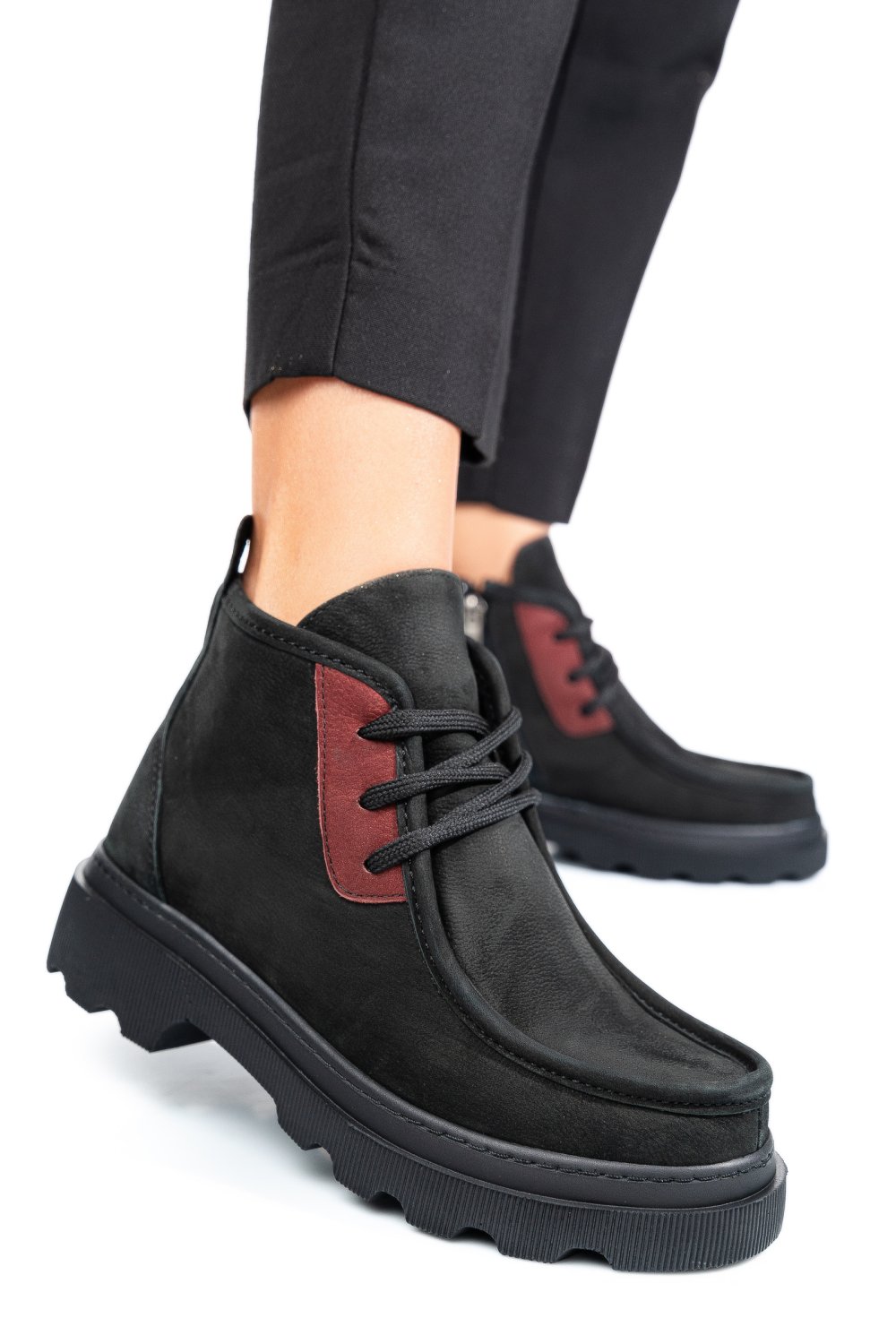 GHETE NEGRE PIELE NATURALA NABUK AKD5906