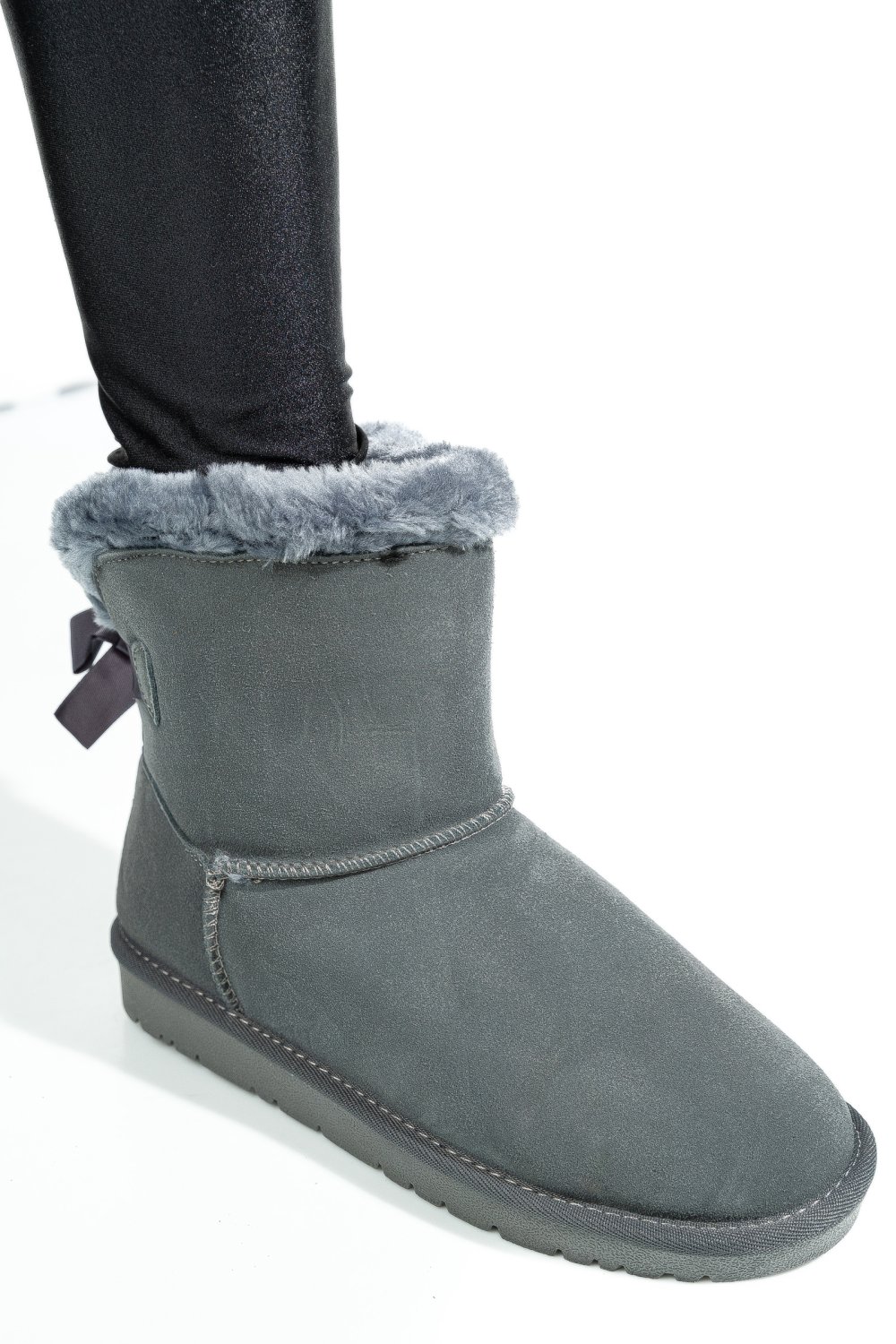 CIZME GRI PIELE NATURALA INTOARSA 8SP132