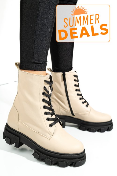 Ghete bej piele naturala 1s7724