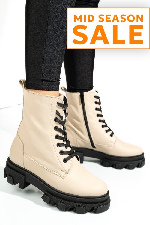 Ghete bej piele naturala 1s7724