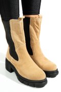 GHETE TAUPE PIELE NATURALA INTOARSA 1S770603