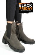 GHETE GRI PIELE NATURALA INTOARSA 2S7724
