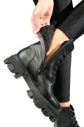 GHETE NEGRE PIELE NATURALA 1S7724
