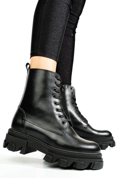 Ghete negre piele naturala 1s7724