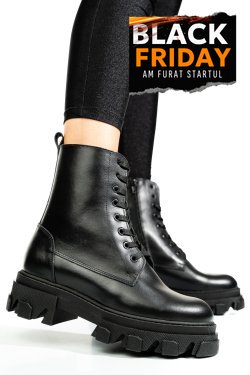 GHETE NEGRE PIELE NATURALA 1S7724