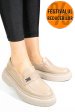 Mocasini bej piele naturala 2s7751619np