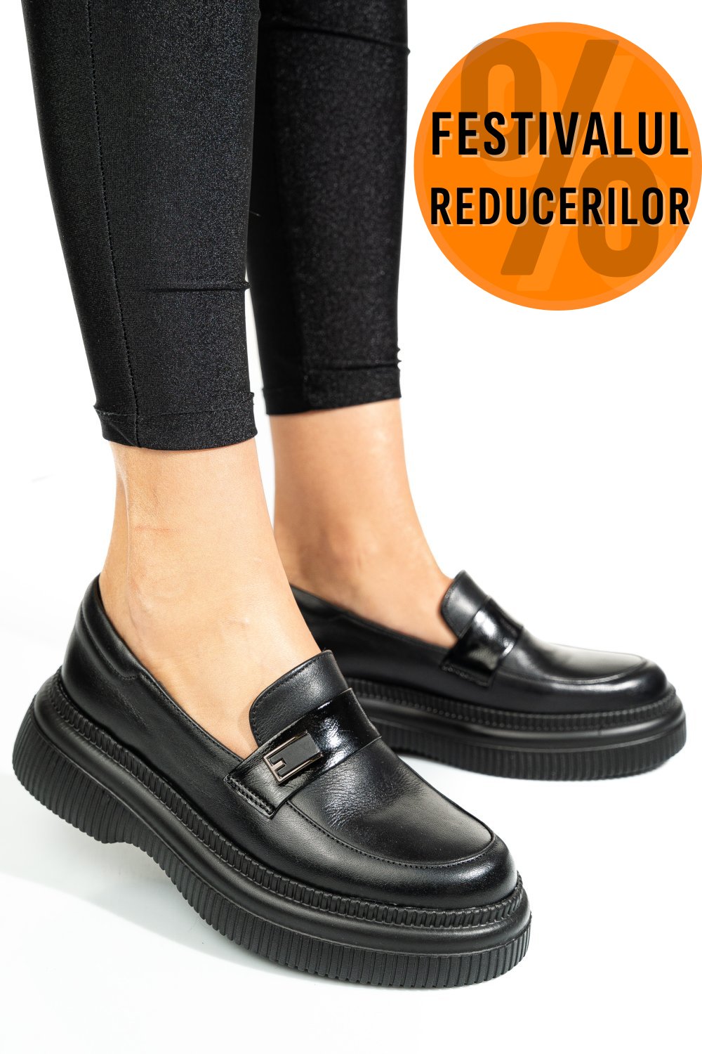 MOCASINI NEGRI PIELE NATURALA 2S7751619NP