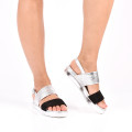 SANDALE ARGINTIU NEGRU PIELE NATURALA 9S776000