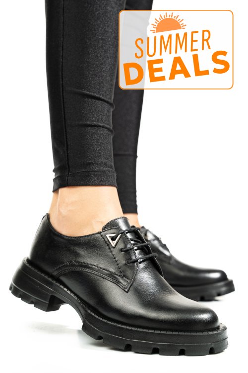 Pantofi negri piele naturala 2s7751615np