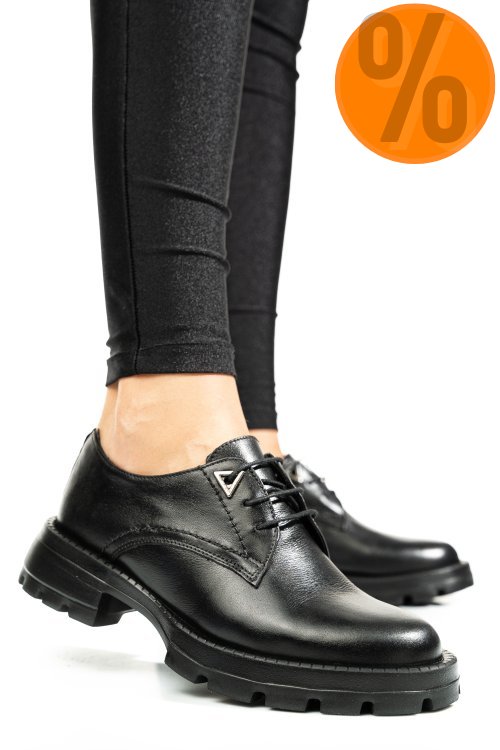 Pantofi negri piele naturala 2s7751615np