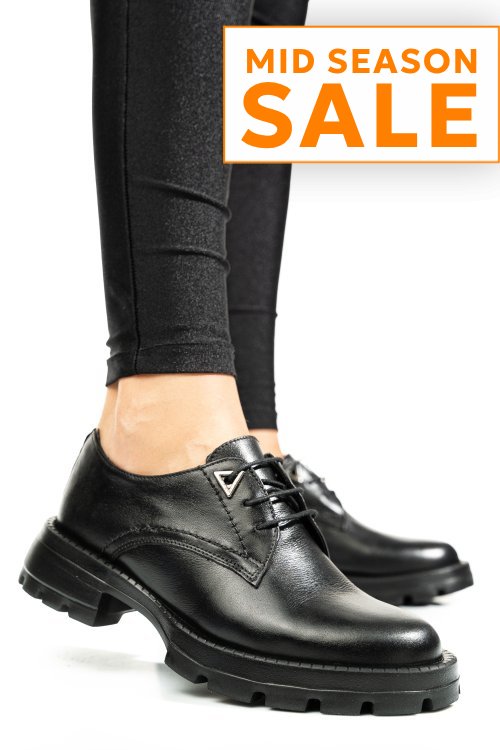 Pantofi negri piele naturala 2s7751615np
