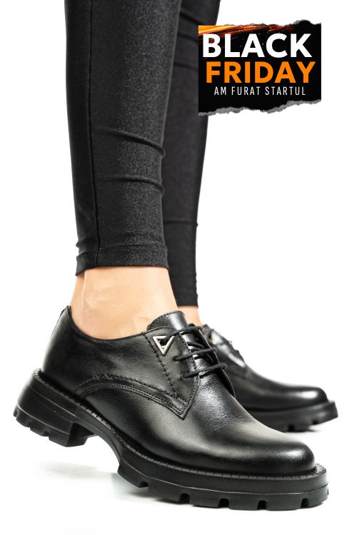 Pantofi negri piele naturala 2s7751615np