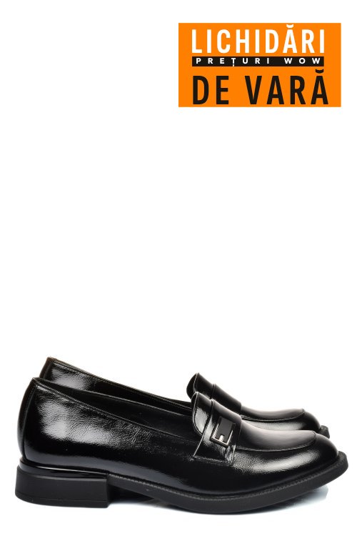 Mocasini negri piele naturala lacuita 251626npk