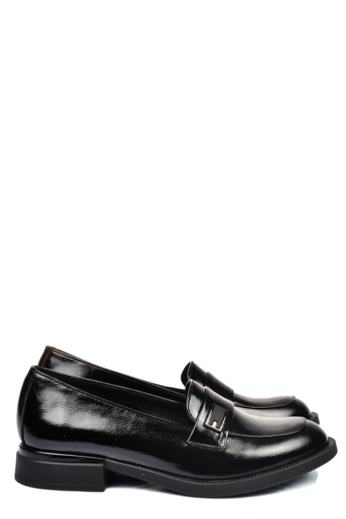 Mocasini negri piele naturala lacuita 251626npk