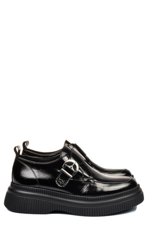 Pantofi negri piele naturala lacuita 251618npk
