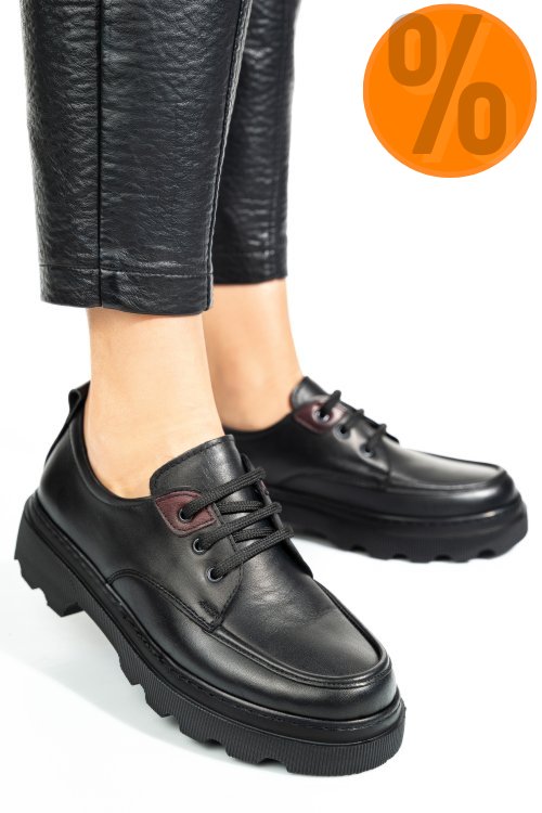Pantofi negri piele naturala apckd7465