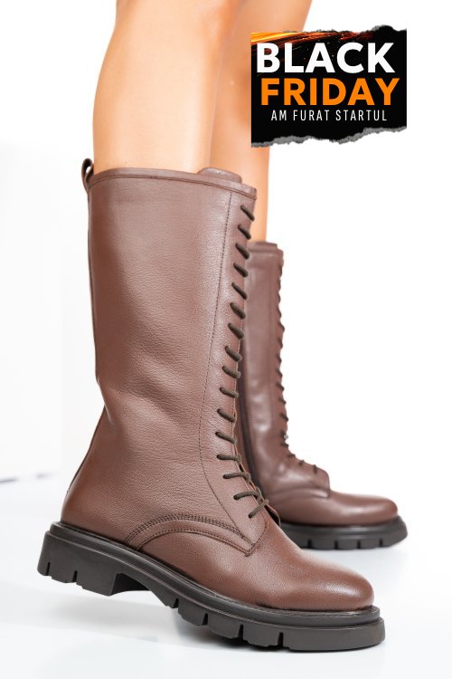 Ghete maro inchis piele naturala 1s770552